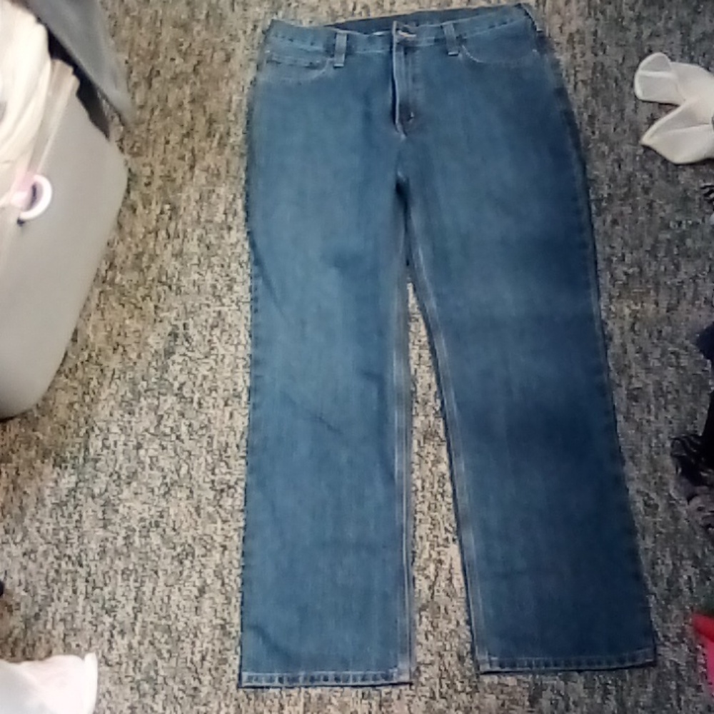 Carhartt blue jeans 36 X 32 used still in excellent condition work gear denim